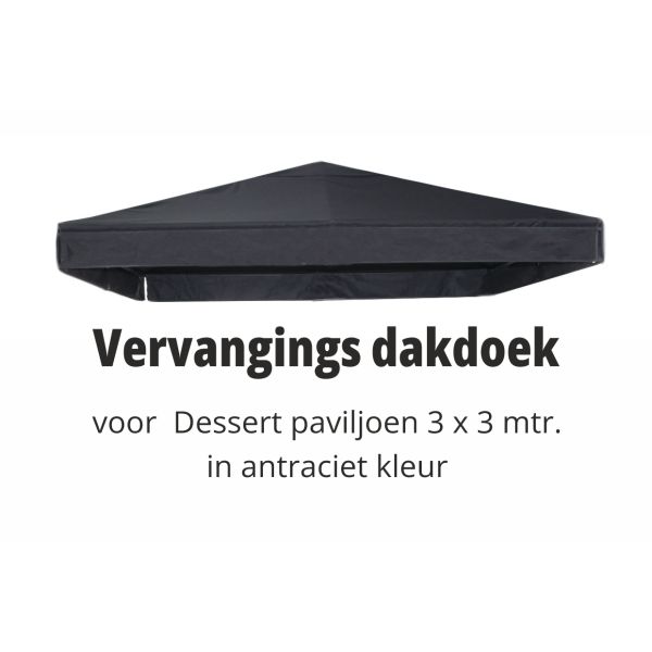 Dessert 3x3 Reserve Dak-doek vervangings dak Antraciet