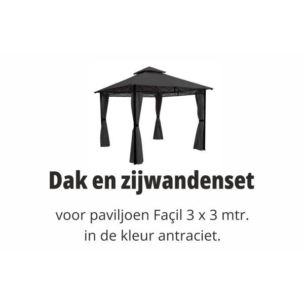 Façil 3x3 set dak en zijwanden antraciet