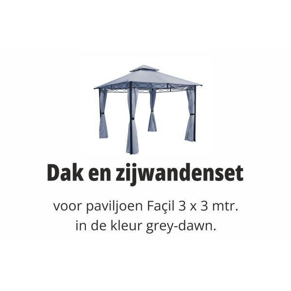 Façil 3x3 set dak en zijwanden grey dawn