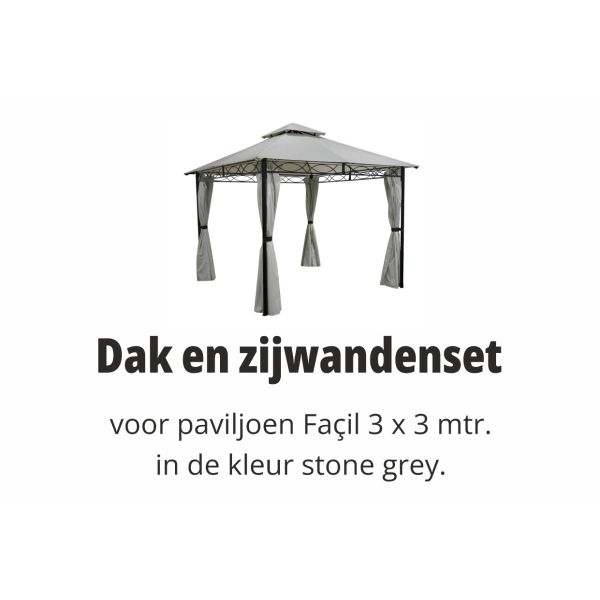 Façil 3x3 Set Dak en zijwanden stone grey