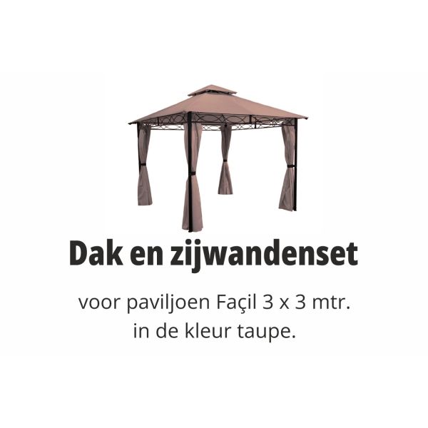 Façil 3x3 set dak en zijwanden taupe