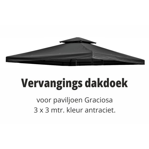 Graciosa 3x3 Reserve Dak-doek vervangings dak antraciet