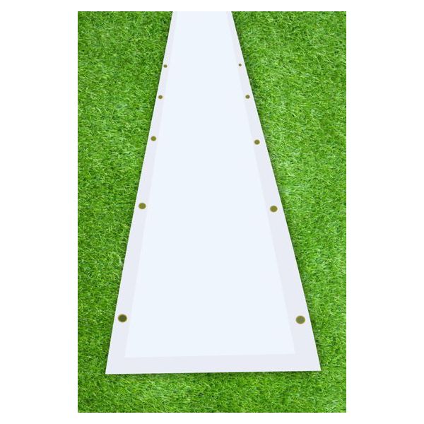 regengoot van 12 meter voor de grizzly outdoor pvc partytent. allebei de kanten hebben ringen om deze vast te zetten aan een partytent of gevel.