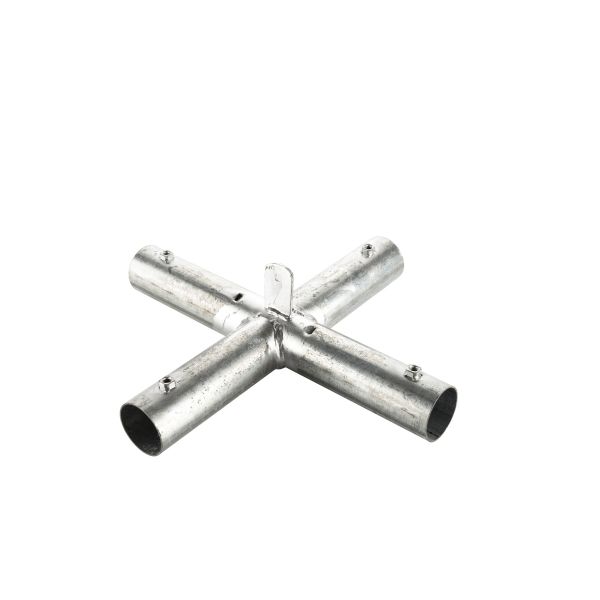 Dit koppelstuk is plat en is voor de 6m pvc partytent. Dit is het koppelstuk wat tussen het onderste en bovenste deel van het dak zit.