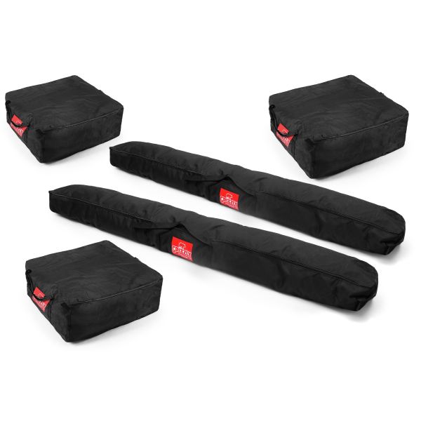 Tassenset voor 5x6 partytent. Bevat: 3x 70x70cm tas. 1x 220cm tas. 1x 250cm tas.